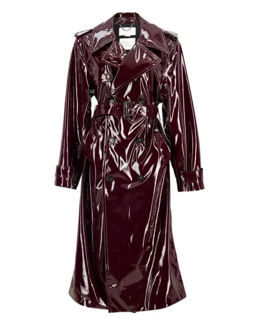Stella McCartney Red Double-Breasted Trench Coat