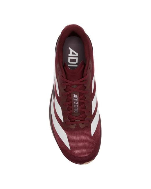 Adidas Brown Adizero Evo Sl M Logo-Stripe Sneakers for men