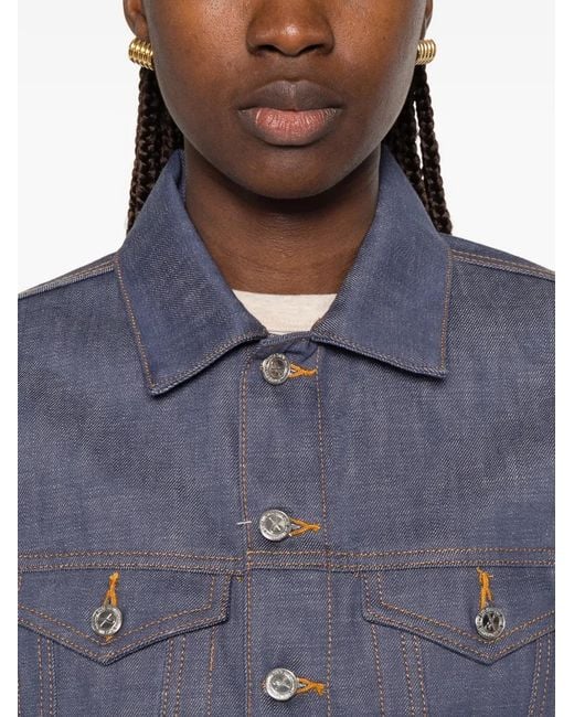 A.P.C. Blue Button-Fastening Buttoned Jacket