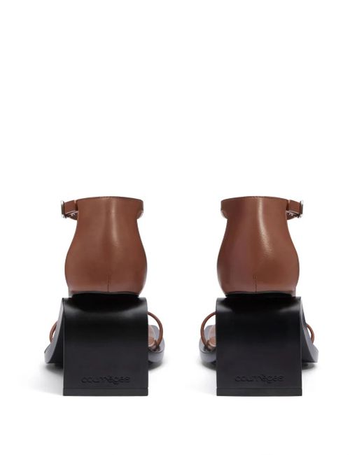 Courreges Metallic Stream 75Mm Leather Sandals