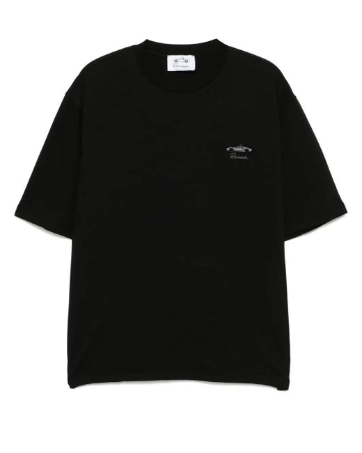 Riocam Black Car-Embroidered T-Shirt for men