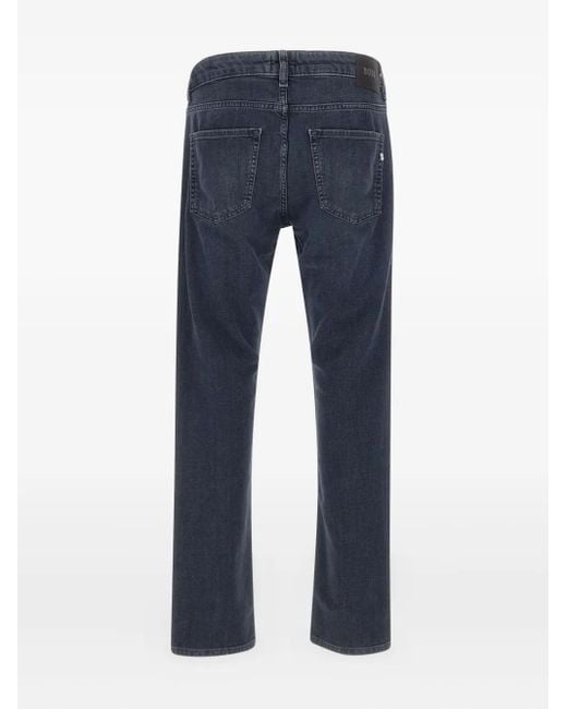Boss Blue Five-Pocket Logo-Patch Jeans for men
