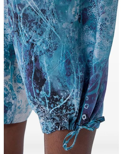 Yohji Yamamoto Blue Drawstring-Waist Wide-Leg Shorts for men