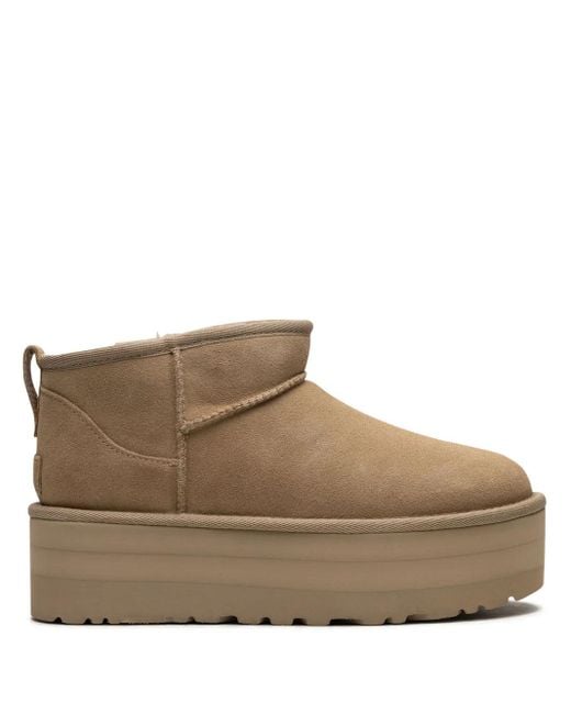 Ugg Brown Classic Ultra Mini Platform 50Mm "Mustard Seed" Boots