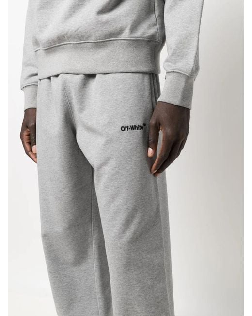 Off-White c/o Virgil Abloh Gray Helvetica Logo Track Pants for men