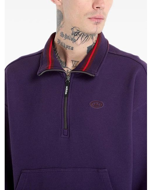 Adidas Purple Half-Zip Sweatshirt for men