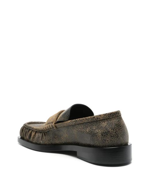 Jil Sander Gray Cracked-Effect Loafers for men