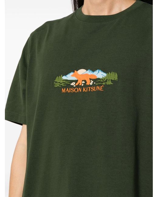 Maison Kitsuné Black Outdoor Profile Fox T-shirt for men