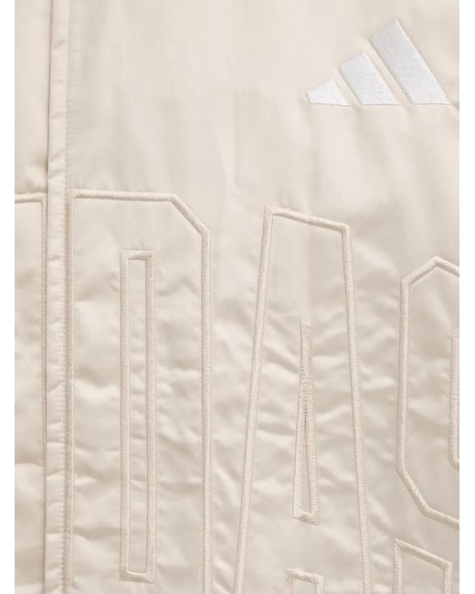 Adidas Natural Stadium Logo-Lettering Bomber Jacket for men