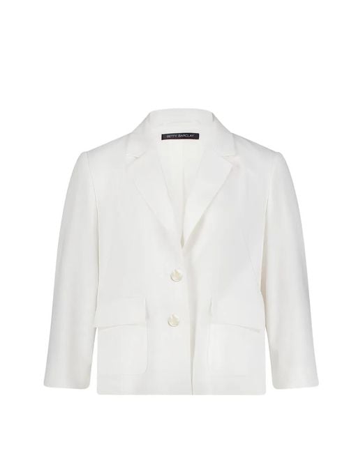 Betty Barclay White Button-Fastening Blazer
