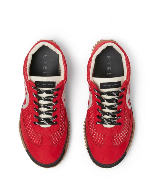 Stella McCartney Red S-Wave Mesh Sneakers