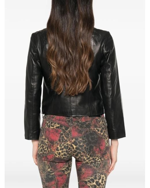 R13 Black Button-Up Leather Jacket