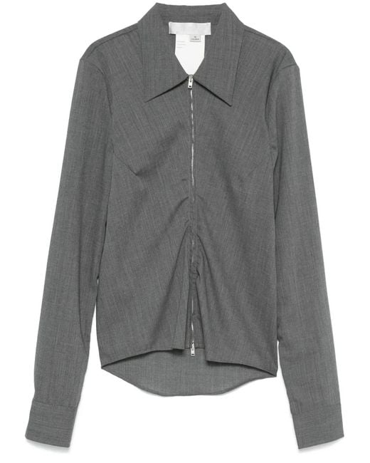 Our Legacy Gray Slim Zip Shirt