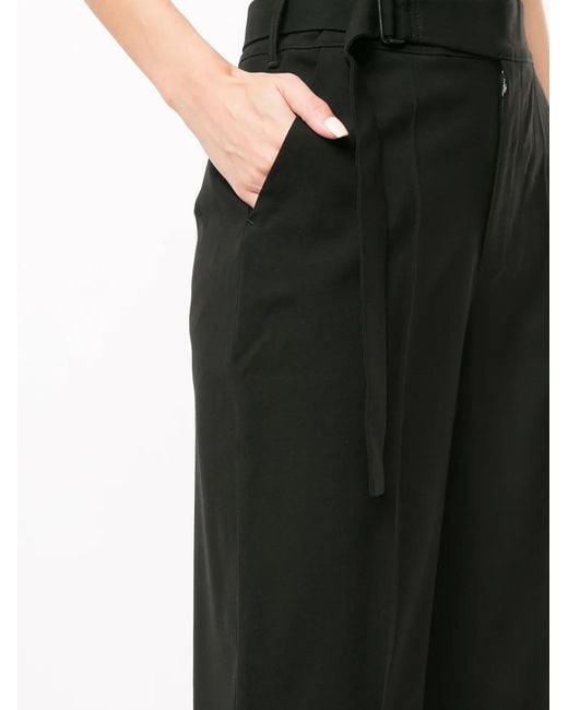 Yohji Yamamoto Black Cropped Tailored Trousers