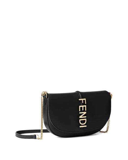 Fendi Black Graphy Leather Mini Bag
