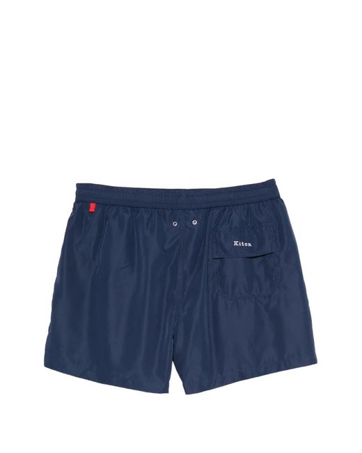 Kiton Blue Drawstring Swim Shorts for men