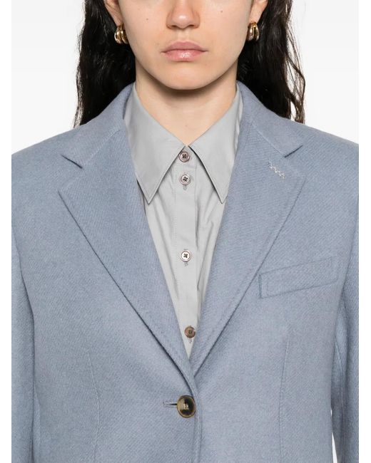 Max Mara Blue Single-Breasted Blazer