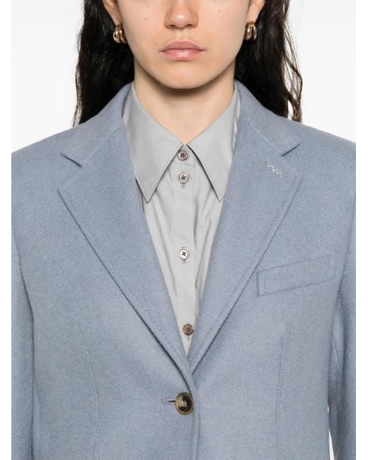 Max Mara Blazer Met Enkele Rij Knopen in het Blue
