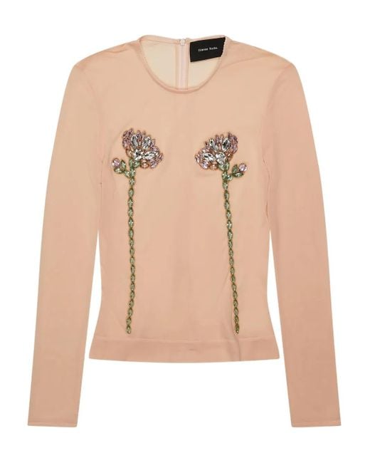 Top Con Decorazione A Fiori di Simone Rocha in Natural