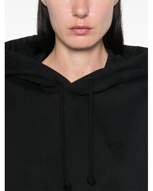 Y-3 X Adidas Logo-Print Hoodie in het Black
