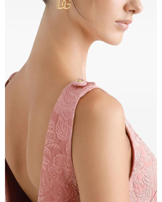 Dolce & Gabbana Pink Dna Brocade Mini Dress