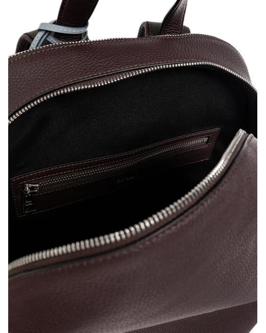 Paul Smith Red Grained Leather Backpack for men