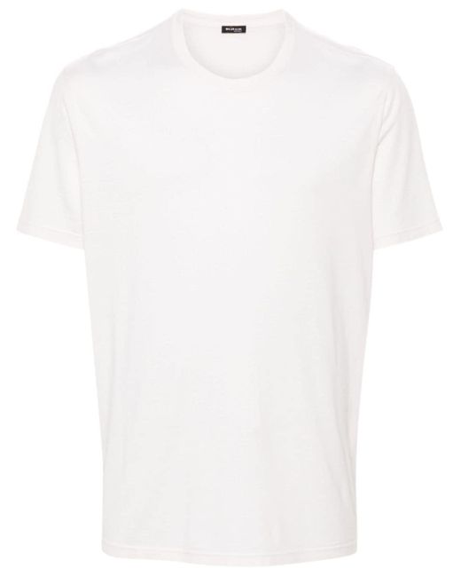 Camiseta con cuello redondo Kiton de hombre de color White