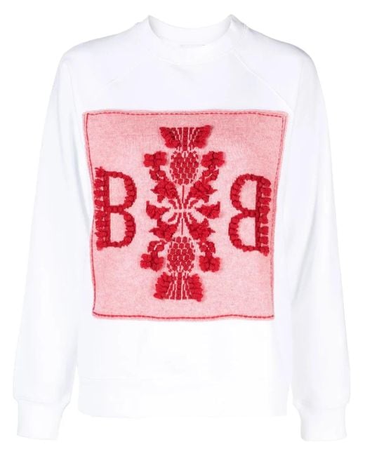 Barrie Embroidered Panelled Sweatshirt