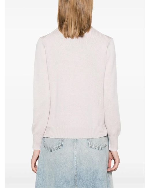 Blanca Vita Pink Ribbed-Knit Sweater