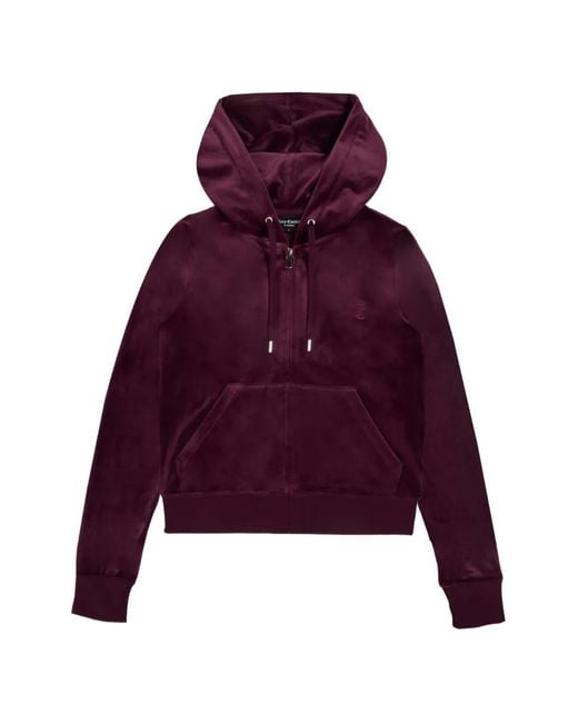 Juicy Couture Purple Robertson Velour Zip-Up Hoodie
