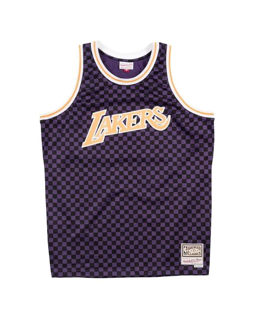 Mitchell & Ness Blue X Nba Los Angeles Lakers Checked Swingman Top for men