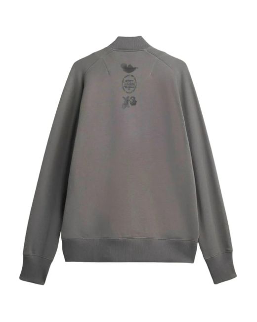 Y-3 Gray Zip-Up Bomber Jacket for men