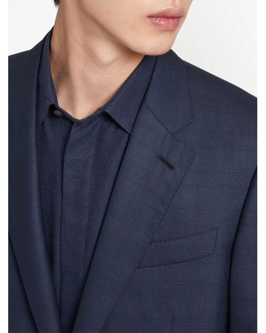 Zegna Blue Centoventimila Single-Breasted Wool Suit for men