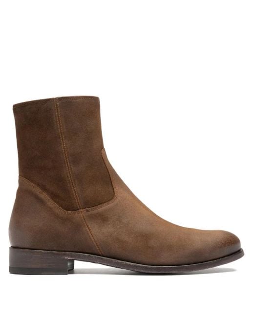 Officine Creative Brown Paul Zip Leather Boots for men