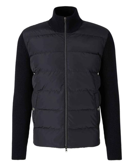 Herno Blue Round Neck Ribbed Sweater for men