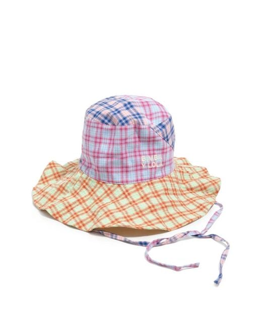 Bimba Y Lola Pink Checked Sun Hat