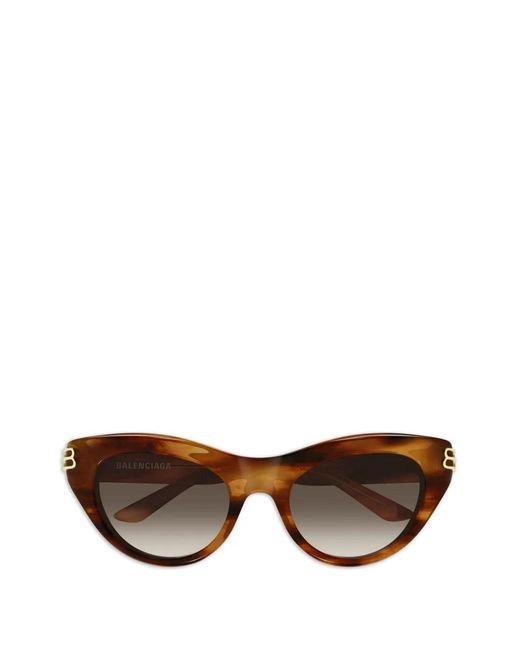 Balenciaga Brown Havana Cat-Eye Sunglasses