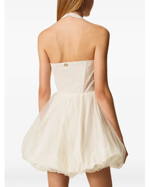 Twinset White Tulle Mini Dress