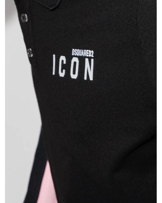 DSquared² Icon-Print Polo Shirt in Black für Herren