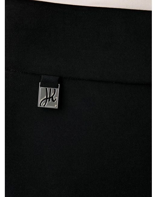 Joseph Ribkoff Black Logo-Plaque Pressed-Crease Trousers