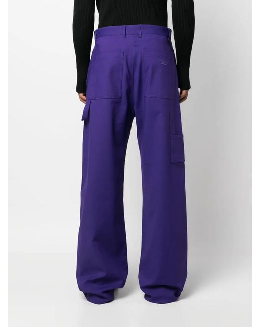 Off-White c/o Virgil Abloh Blue Wave Off Wide-Leg Trousers for men