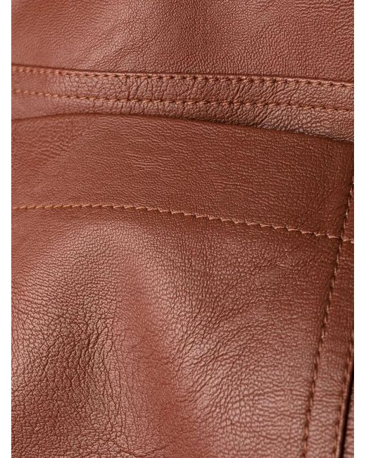 Stella McCartney Red Straight-Leg Faux-Leather Trousers