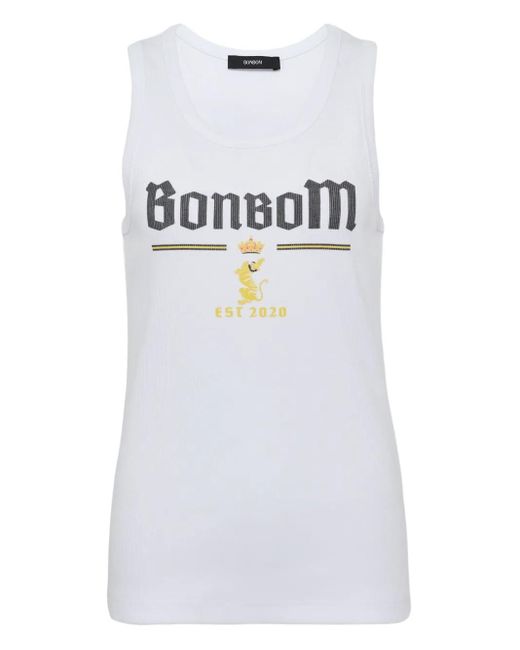 BONBOM White Logo-Print Tank Top