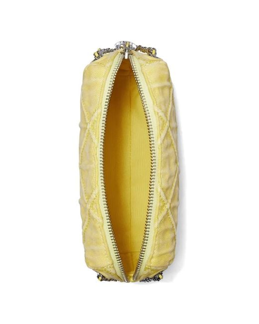 Tory Burch Yellow Fleming Denim Soft Crossbody Bag