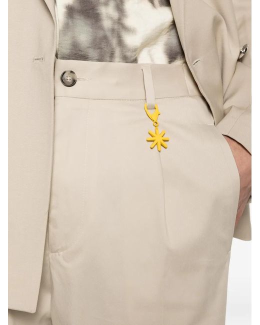 Manuel Ritz White Belt-Loop Pleated Trousers for men