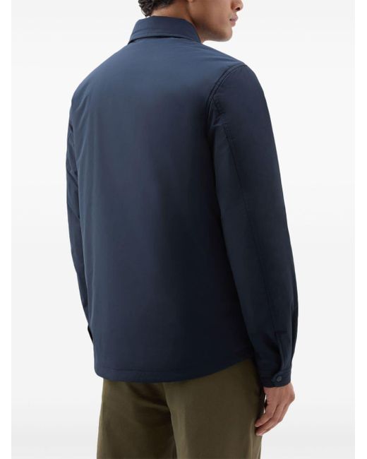 Woolrich Blue Alaskan Overshirt Clothing for men