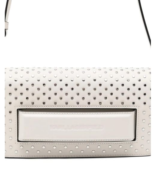 Karl Lagerfeld White Ikon Shoulder Bag