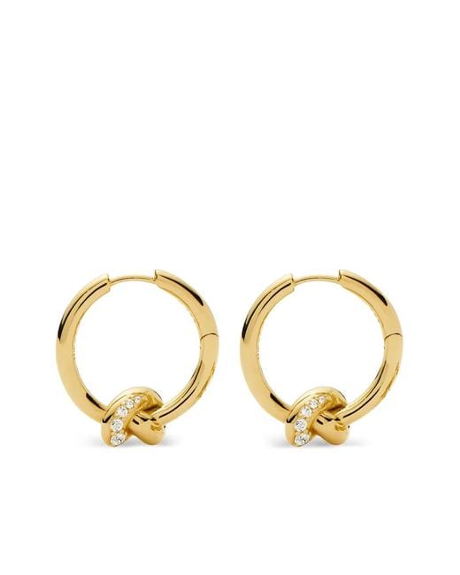 Missoma Metallic Lucy Williams Cubic Zirconia Knot-Detail Hoop Earrings