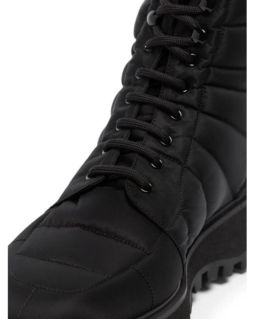 Dolce & Gabbana Black Quilted Leather Ankle Boots for men
