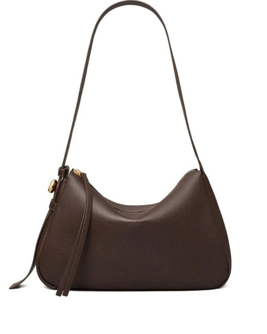 Tory Burch Brown Shoulder Bag With Zip Closure And Flap Design